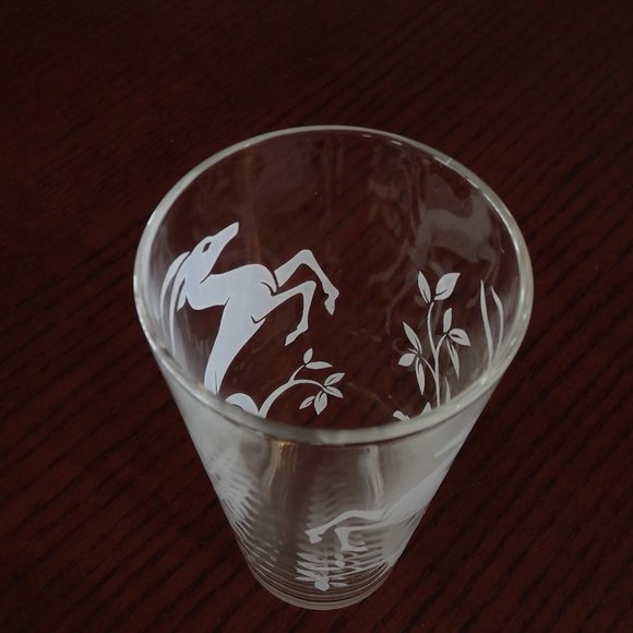 Federal Glass White Gazelle Deer Drinking Glass - Picture 3 of 4
